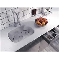 Pelican PL-VS2318 16G Stainless Steel Single Bowl Undermount Kitchen Sink 23'' x 17-3/4''